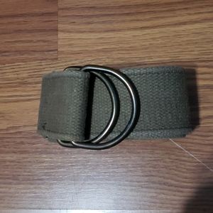 Mens olive green 30" D-ring fabric belt